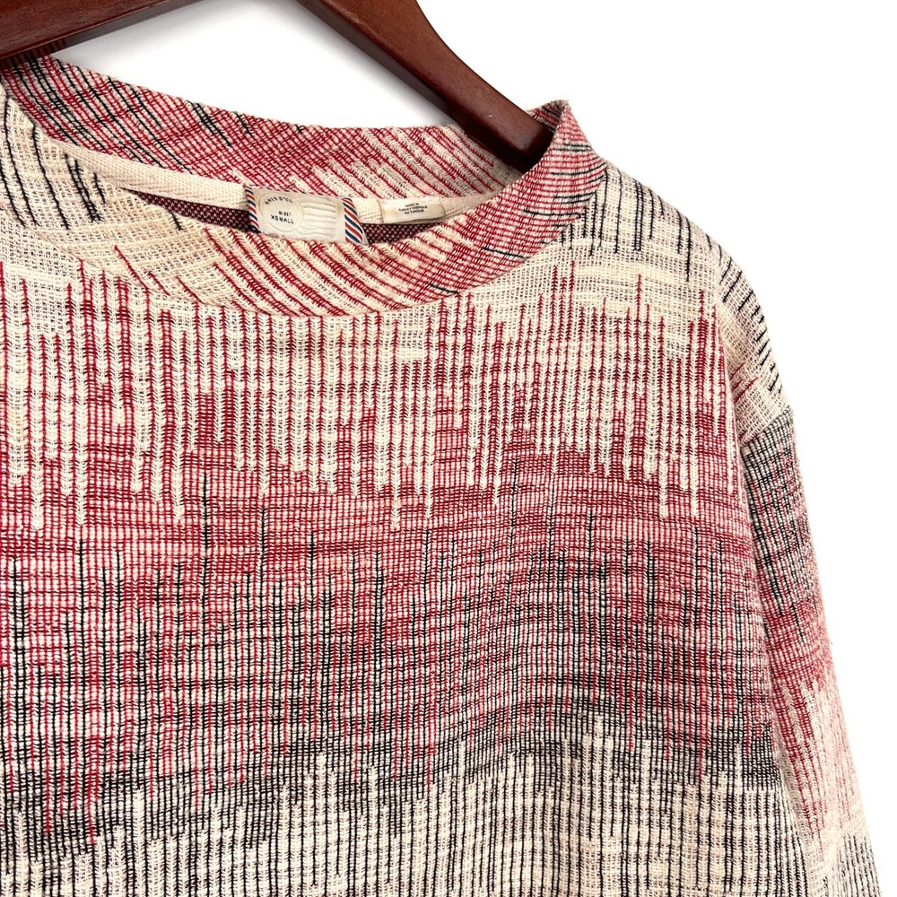 Anthropology Womens Size XS Red Sweatshirt Fall Winter Blouse Shirt Top Cozy - Picture 6 of 8